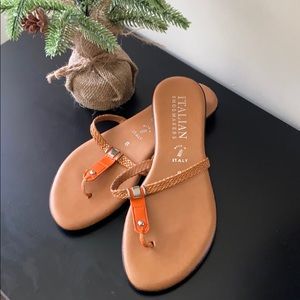 Italian Shoemakers-Sandals-Orange straps Size 8
